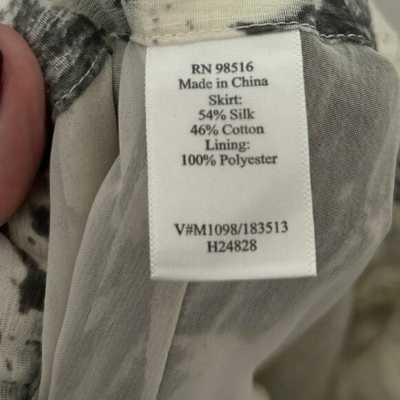 Coldwater Creek Silk Cotton Floral  Midi Skirt XL Y2K Boho Dark Romantic Fairy - Picture 13 of 14